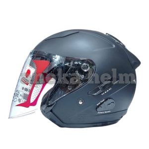 Helm Kyt Galaxy Slide Black Doff | Galaxy Flat R Hitam