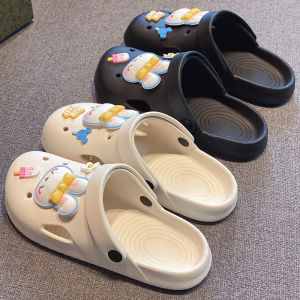 Giày Sandal Dây Đeo Mũi Trẻ Trung Đa Năng Chống Thấm Nước Đế Dày Giày Clog Thời Trang Mùa Hè Cho Nữ