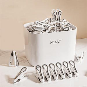 10-36pcs เสื้อผ้า Pins ตะกร้าเก็บอาหารคลิปถุงเท้าชุดชั้นในผู้ถือตู้แร็คพลาสติกซักรีดแขวนหมุดคลิป