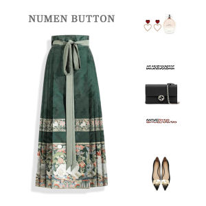 NUMEN BUTTON | Elegant Petite Hanfu Skirt New Chinese Style High Waist