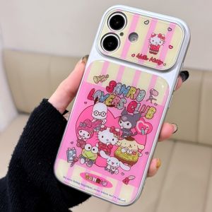 Sanrio | Intelligent Camera Touch Button Sanrio Kuromi Hello Kitty Glitter Phone Case For iPhone 17 16 15 14 ProMax Lens Protective Cover