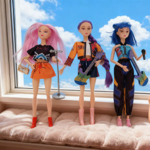 NEW Doll Toys Kpop Demon HuntersCharacter Dolls Trendy Outfits Guitar Microphone Accessories Beautiful Princess DIY Toy for Girl