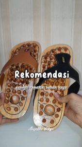 Sandal jepit kayu rematik - sendal jepit refleksi kayu Premium - Sandal kesehatan rematik
