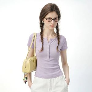 BAIDAIFEI | Henley Neck Short Sleeve Fitted T-Shirt