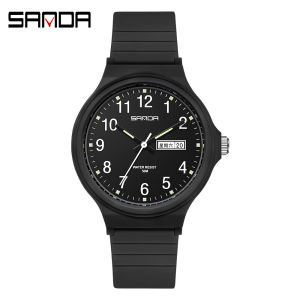 SANDA 6060 New Top Brand Ladies Watch Fashion Simple Style Waterproof Electronic Ladies Watch Black Casual Watch for Girls