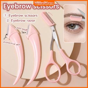 Eyebrow Razor Set Eyebrow Shaver For Women Men Eyebrow Scissors With Comb Brow Trimmer Scraper