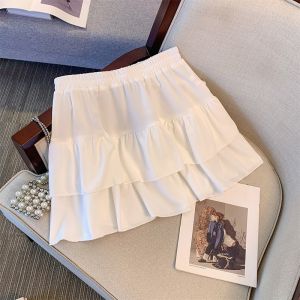 กระโปรงสั้นเอวสูง ทรงเค้ก ทรงเอ สำหรับผู้หญิง ไซส์ใหญ่ 300 ปอนด์ ทรงเข้ารูป ปกปิดเนื้อ กระโปรงสั้น ทรงเข้ารูป ทรงเข้ารูป