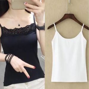GanLai Women Vest 2PCS High Elasticity Lace Suspenders Inside Versatile Bottom Can Be Outside Vest Slim Lace Bandeau