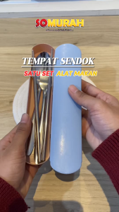Sendok Garpu Sumpit Set Stainless Peralatan Makan Portable Travel Anti Karat Free Tempat