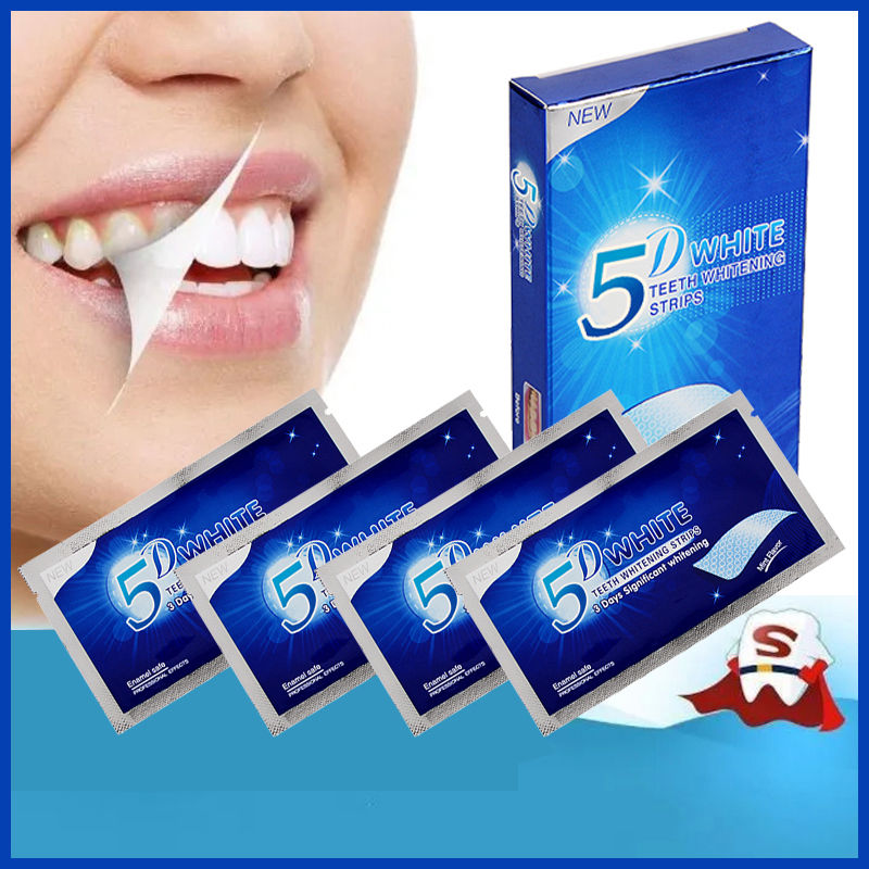 7-Pack 5D Miếng Dán Nha Khoa Miếng Dán Làm Trắng Răng Di Động Thiết Kế Màu Xanh Thoải Mái Dễ Sử Dụng Chăm Sóc Răng Miệng Để Có Kết Quả Làm Trắng Nhanh Hơn