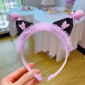 Childrens Anti-Slip Hairband Girl Baby Cute Kurokos Uniform Bow Knot Netting Hair Clip Headwear Cartoon Style Summer Collection