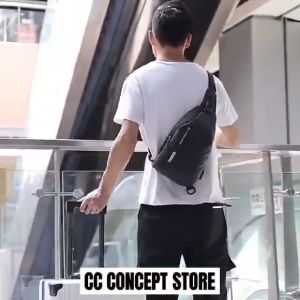 CC CONCEPT New Waterproof USB Men Chest Bag Crossbody Bag Sling Bag Shoulder Bag Man Beg Silang Lelaki Kalis Air