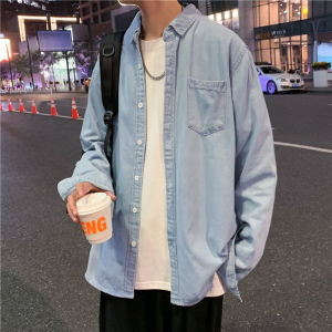 Washed Denim Shirt Mens 2024 New Arrival Spring and Autumn Youth American Retro Long Sleeves Shirt Casual Outwear Tide