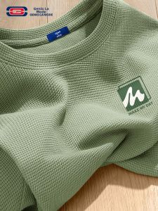Genio Lamode | Relaxing Casual Waffle T-shirt Green