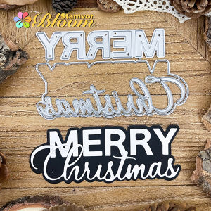 Merry Christmas Words Metal Cutting Dies Scrapbooking Decorative Embossing