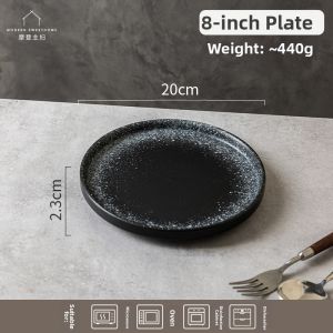 MODERN SWEETHOME | Ceramic Steak Pasta Plate Glazed Underneath Home Use