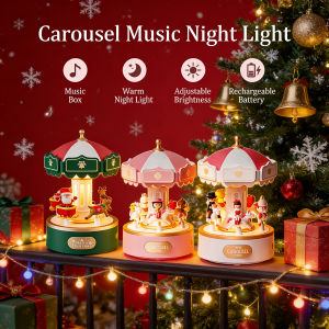 Exquisite Design Carousel Music Box with Light Carousel Painted Ferris Wheel Ornaments Plastic Easy Use Carousel Christmas Gifts