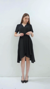 Urban Exchange Gaia Pink Mini Dress - Gaun Pesta Mini Dress V-Neck Lengan Pendek