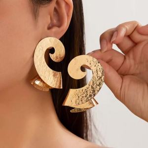 Ingemark | Ingemark Exaggerated Irregular Wave Snake Shape Stud Earring for Women Fashion Statement Punk Piercing Earring Jewelry Steampunk