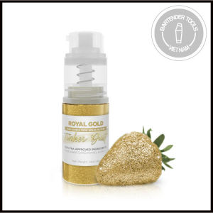 Bột nhũ ăn được màu vàng (royal gold) kèm bình xịt  - Royal Gold Edible Glitter Spray 4g Pump