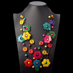 UDDEIN Bohemian maxi necklace for women party jewelry multi layer wood tassel pendant statement choker flower necklace collar
