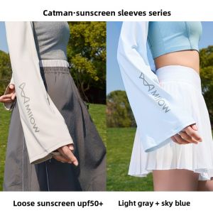 MiiOW | Ice Silk Sun Protection Sleeve Covers Loose Cooling UV Protection Cycling Driving Gloves For Women MiiOW Cat Person Brand