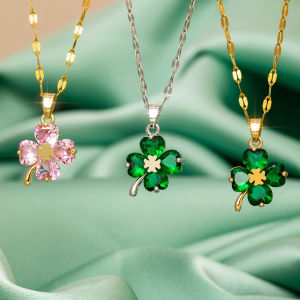 A Simple Fashionable And Exquisite Four Leaf Clover Pendant Necklace Suitable For All Seasons And Any Occasion
