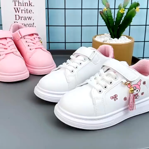 Korean Kids Jogger Shoes White Rubber Mesh Sneakers For Girls Boys Low Cut Comfortable Leisure Shoes For Children