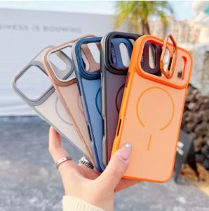 Phone Case For Apple iPhone Duo 18Duo 5G Fold Shell Matte Skin Feel Stand Magnetic Wireless Charging Shockproof Cover for iPhone Duo Fold