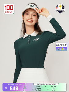 RyderCup Golf Womens Long Sleeve Fashion Retro Collar Polo Shirt RF232PC156 Elegant Business Casual Sportswear for Ladies