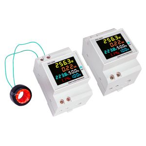 6IN1 Din Rail AC Volt Current Power Kwh Electric Energy Meter Monitor 110V 220V 380V Smart AMP 100A D52-2066