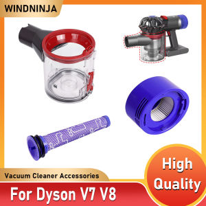 Dust Bin Filters for Dyson V7 V8 Handheld Vacuum Cleaner Parts Collector Pre Filter Post Filter Dust Cup Bucket Replacement