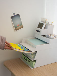 Desktop Storage Rack Student A4 File Storage Box Office Multi-Layer Desk Shelf Dormitory Storage Box Station