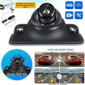 360 ° Camera Lùi Ô Tô Xoay Được Màu Sắc Đầy Đủ Với 2 Đèn LED Tương Thích CVBS Dành Cho Ô Tô Xe Tải SUV RV Xe Van - 1080p