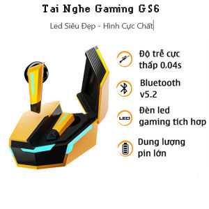 Tai Nghe Gaming GS6 Tai Nghe Bluetooth Chơi Game Có Mic Độ Trễ Cực Thấp Bass Mạnh Pin  Siêu Trâu Âm Thanh Cực Hay Bảo hành Lỗi 1 Đổi 1