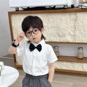 Boy Handsome Childrens Dress Host White Shirt Trouser Suit Boy Baby Flower Girl Birthday Photography Costume