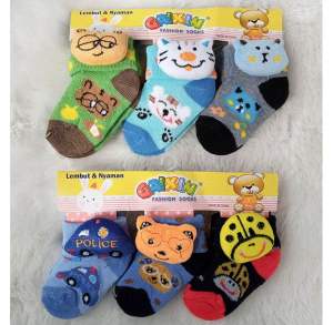 Set 3 Pasang Kaos Kaki Baby Boneka Usia 0-2th - Kaos Kaki Lipat Bayi Boneka cewe cowo