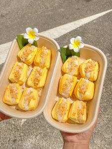 Mango Glutinous Rice Disposable Lunch Box Szechuan Tofu Snack Packaging Box Picnic Sauce Dipping Glutinous Rice Cake Box