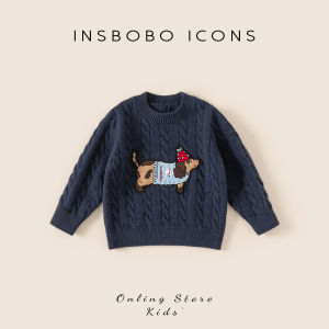 insbobo | Áo Len Dệt Kim Tay Dài Mùa Đông Cho Bé Trai