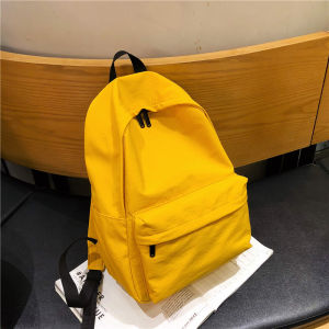 Light Kawaii Vintage Style Solid Color Waterproof Nylon Backpack for High School and College