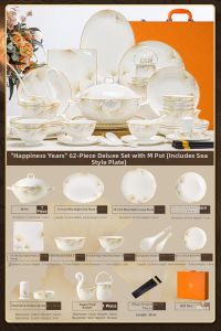 mornenjoy | High Appearance Jingdezhen Ceramic Dinnerware Set
