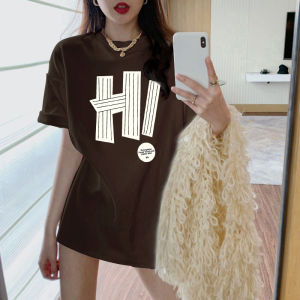 Áo Thun Cotton Tay Ngắn Dáng Rộng Cổ Tròn Màu Cam Cho Nữ Mùa Xuân 2024 Phong Cách Mới Rộng Rãi Thoải Mái Chất Liệu Cotton