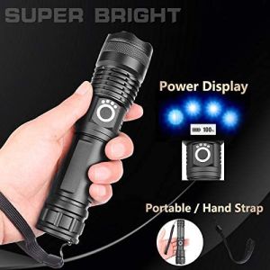 80000 Lumens Portable Flashlight Outdoor Waterproof Flashlight Ultra Bright Torchlight Zoomable XHP70 Powerful Flashlight LED Torch Light Emergency Camping Light