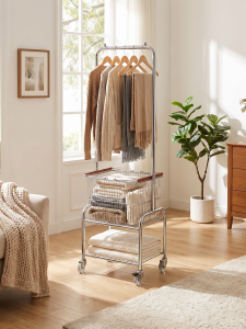 Large Capacity Dismantle Clothes Hanger with Hat Storage and Dirty Laundry Basket