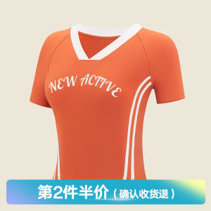 VfU Retro Spring Summer Yoga Sportswear Short Sleeve Fitness Clothing Tight Badminton Tennis Running Top T-Shirt Outerwear