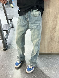 LIUBU | High Street Bamboo Lightning Stripe Insulated Straight Bootcut Jeans