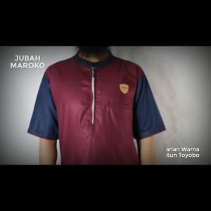 Baju Jubah Gamis Koko Muslim Maroko Pria Dewasa Lengan Pendek Katun Toyobo Premium