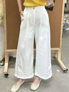 Quần Ống Đứng Cạp Cao Mùa Hè Cho Nữ Quần Ống Rộng Quần Dài Thường Ngày Quần Dài 9 Điểm Quần Dài Ống Rộng Quần Dài Ống Rộng