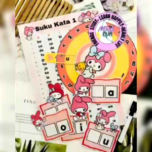 Suku Kata Montessori Wheel (A/I/E/O/U) Melody | Suku Kata  Bahasa Melayu | Preschool Learning BM