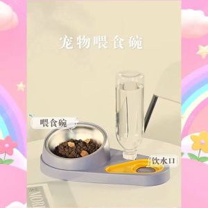Cat Feeder Automatic Drinking Water- 2 in 1 Pet Bowl